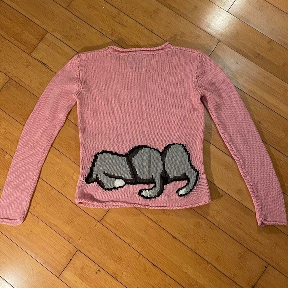 RARE UNIF Meowtal Baby pink cat sweater - Picture 2 of 3